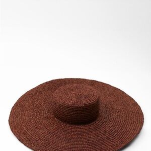 Brown Wide-Brimmed Straw Hat for Sun Protection- raffia hat